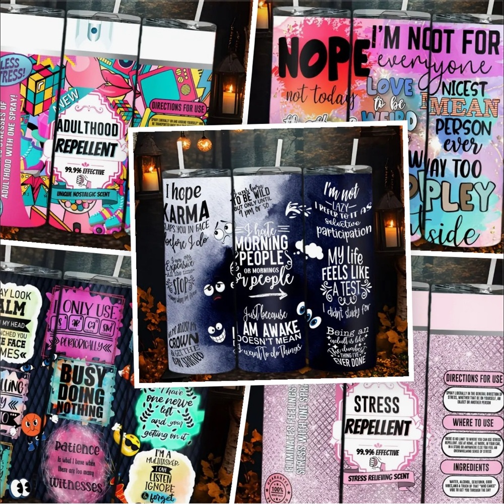 Funny/Sarcastic Drinkware- Tumblers NIB